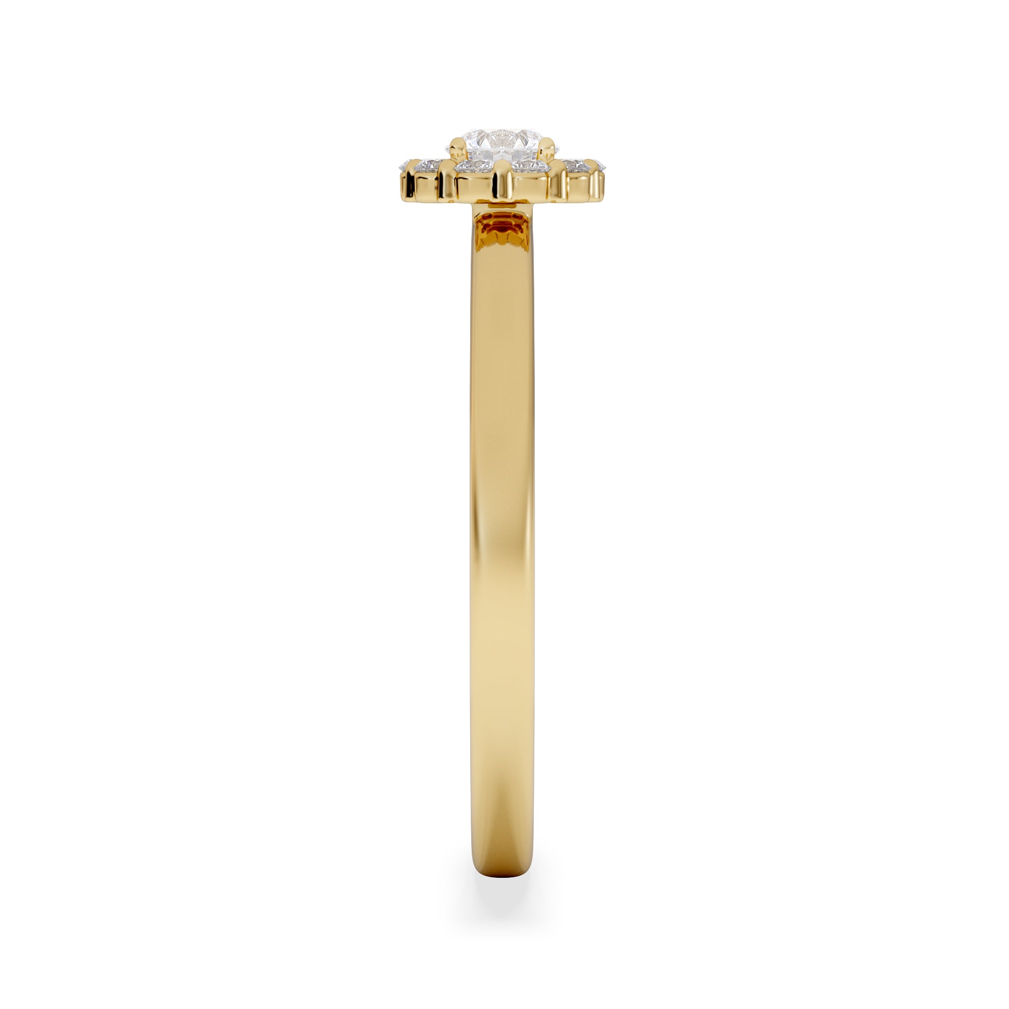 The Fleur Halo 0.30ct Round Cut Lab Diamond Ring in 18K Gold Vermeil